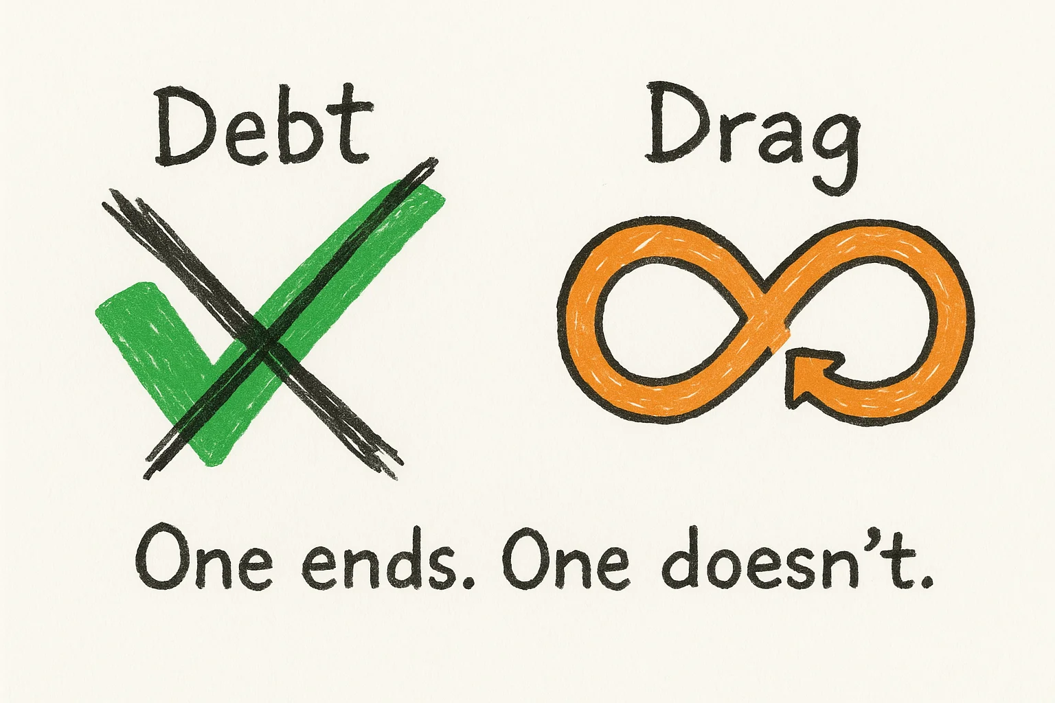 Technical debt as permanent friction - why drag slows every delivery sprint