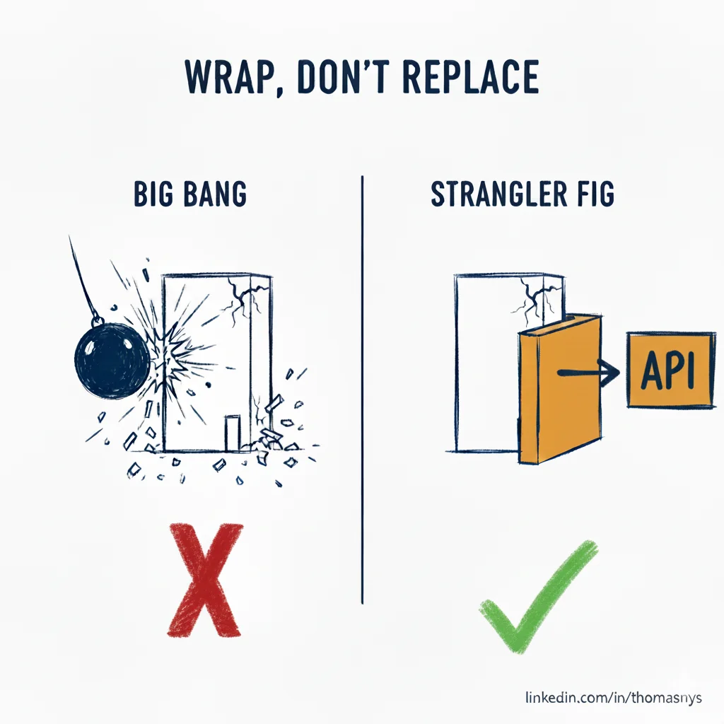 Legacy modernization strategy - when to replace versus wrap aging systems