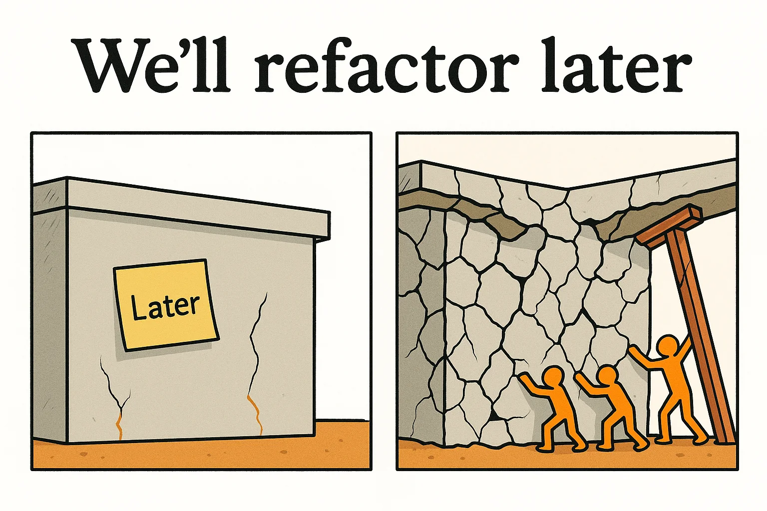 Technical debt refactoring myth - why teams never find time to fix architecture