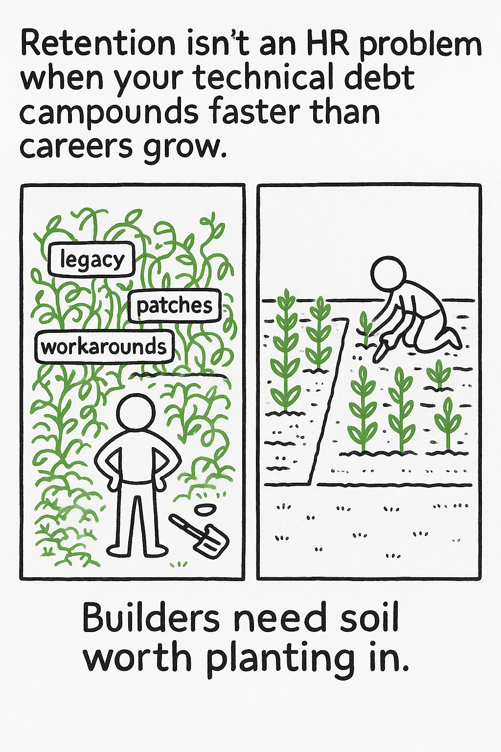 Engineer retention and technical debt - how poor architecture drives attrition