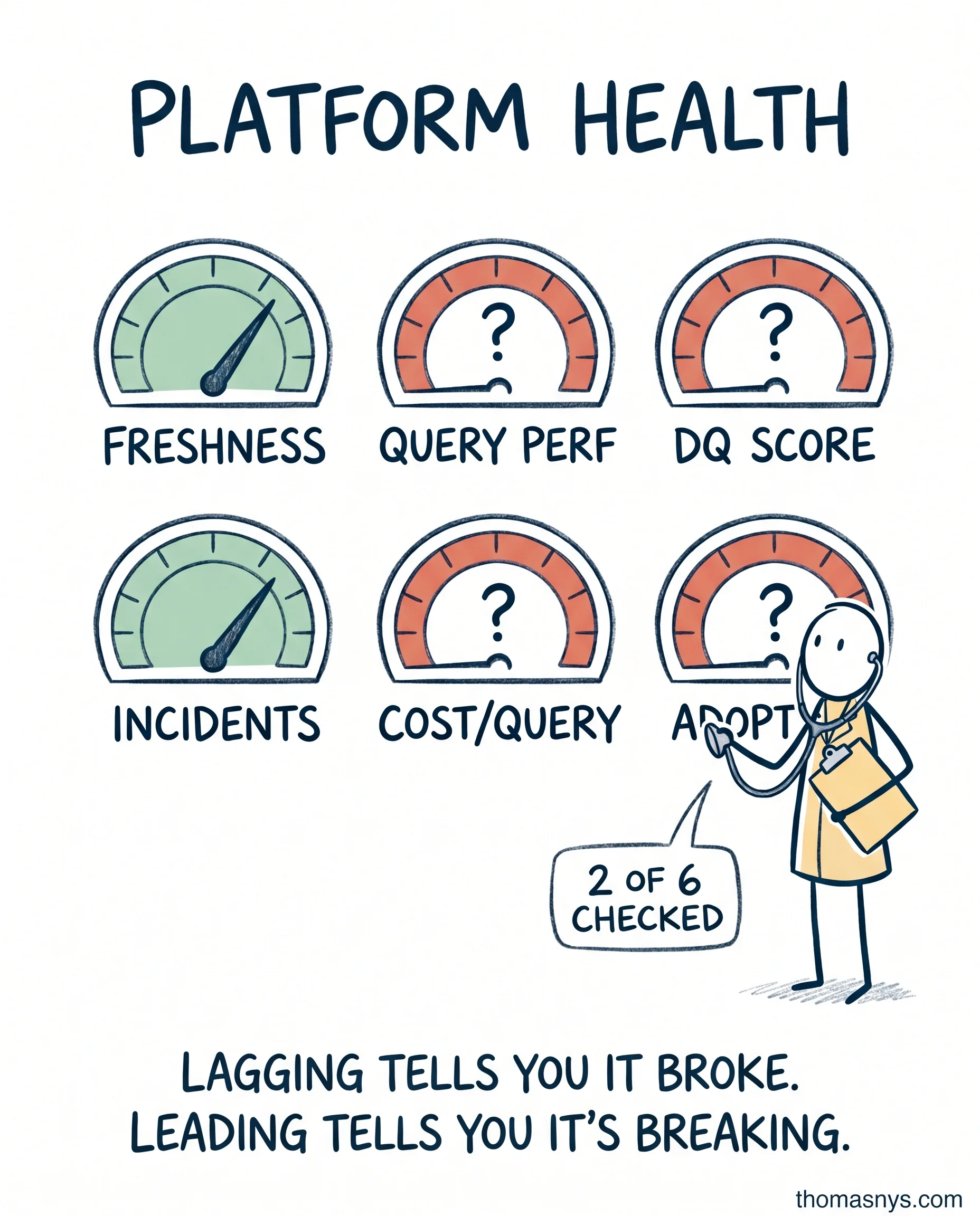 Your data platform has 6 vital signs. Most teams only check 2 of them.